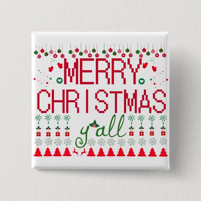 God Jul allesammans ful jultröja Knapp (Framsida)