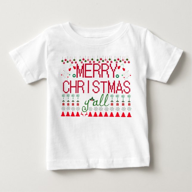 "God Jul allesammans" fuljulströja Baby Tee (Framsida)