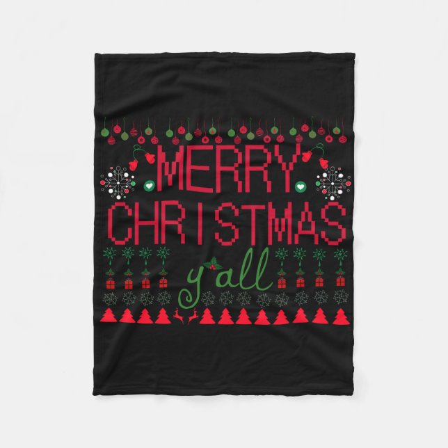 "God Jul allesammans" fulsvettare Fleecefilt (Framsidan)