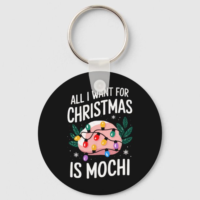 God jul allt jag vill ha i julklapp Mochi Manar Wo Nyckelring (Framsida)