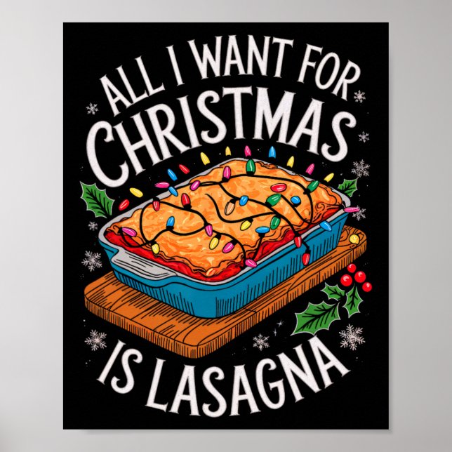 God jul allt jag vill ha i julklasagna Manar Wo Poster (Framsidan)