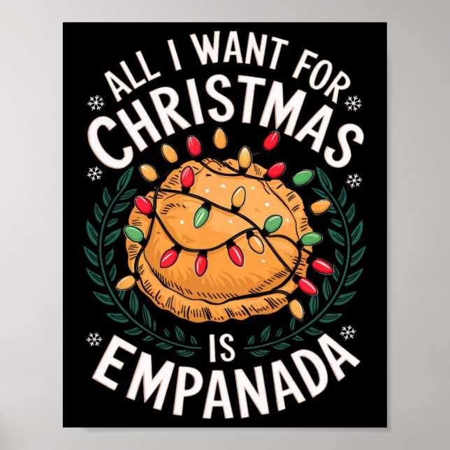 God jul allt jag vill ha jul Empanada Manar W Poster (Framsidan)