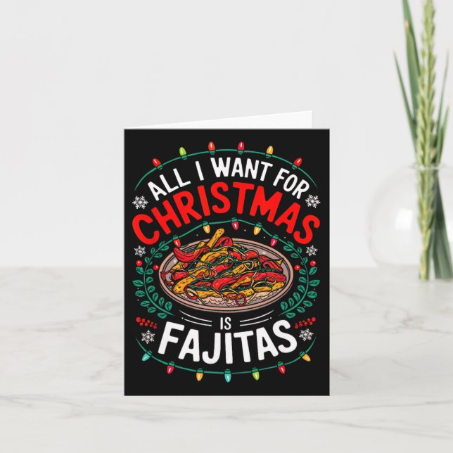 God jul allt jag vill ha till jul Fajitas Manar Wo Kort (Framsida)