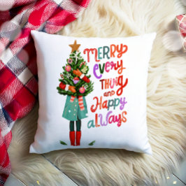 God jul allt Lycklig Alltid Julafton Träd Kudde
