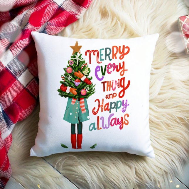 God jul allt Lycklig Alltid Julafton Träd Kudde (Skapare uppladdad)