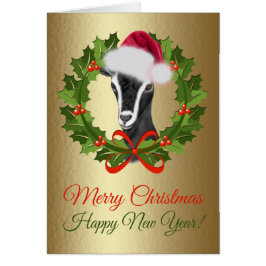 God jul Alpine Dairy Goat Painting Hälsningskort