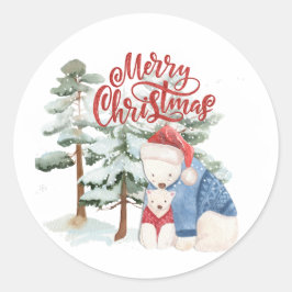 God Jul älsklig juldesign Runt Klistermärke