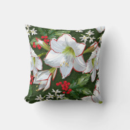 God jul Amaryllis + Holly Mönster Kudde