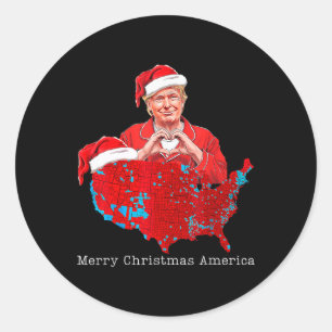 God jul America Donald Trump Coverage Julafton Runt Klistermärke