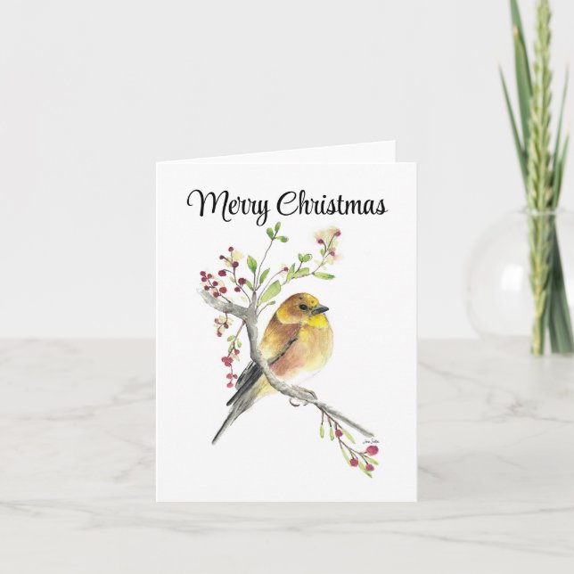 God jul American Goldfinch Helgdag Card Kort (Framsida)