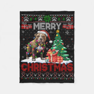 God jul American Stafford Terrier Ugl Fleecefilt