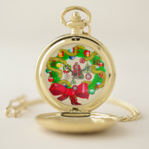 God jul, andedräkt Bakåtriktad Pocket Watch