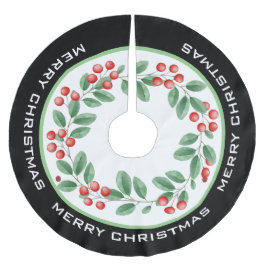 GOD JUL-andedräkt med röda berries Julgransmatta Borstad Polyester