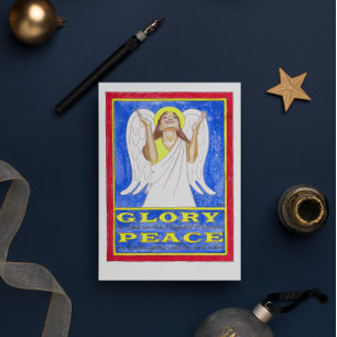 God Jul Angel Christian Helgkort