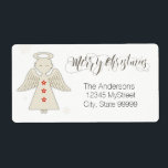 God jul Angel Fraktsedel<br><div class="desc">Den här skeppningsetiketten har en vacker manustext av "God jul och en vidhäftande ängelgrafik". Byt ut ditt eget namn och adress mot det exempel som visas här eller användan för att marknadsföra din egen webbplats eller ditt företag genom att redigera eller ta bort fält.</div>