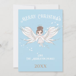 God jul Angel Mörk Hair Blue Julkort