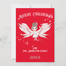 God jul Angel Mörk Hair Red Julkort
