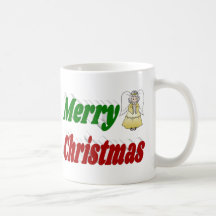 God jul Angel röd grönt halv typografi