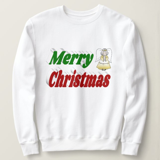 God jul Angel röd grönt typografi T Shirt (Design framsida)