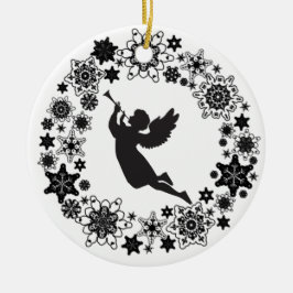 God jul Angel Silhouette Ceramic Ornament