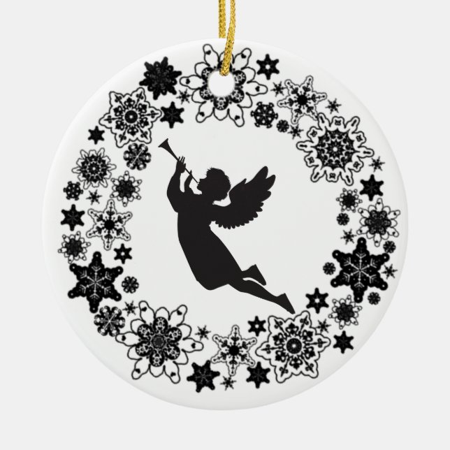 God jul Angel Silhouette Ceramic Ornament (Framsidan)