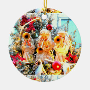 God jul änglar anpassat julgransprydnad keramik