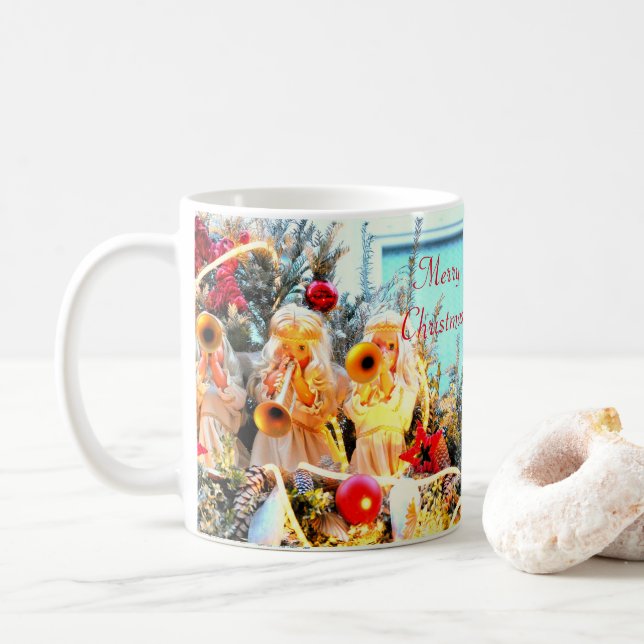 god jul änglar trumpettering kaffemugg (Med munk)