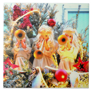 god jul änglar trumpettering kakelplatta
