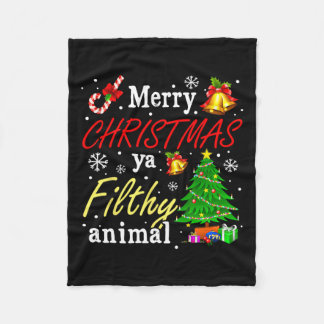 God jul Animal Filthy Ya Funny Julafton Family Fleecefilt