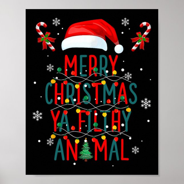 God jul Animal Filthy Ya Julafton Family Pajam Poster (Framsidan)