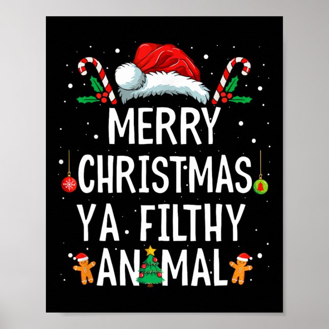 God jul Animal Filthy Ya Julafton Family Pajam Poster (Framsidan)