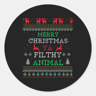 God jul Animal Filthy Ya Julafton Pajama Famil Runt Klistermärke