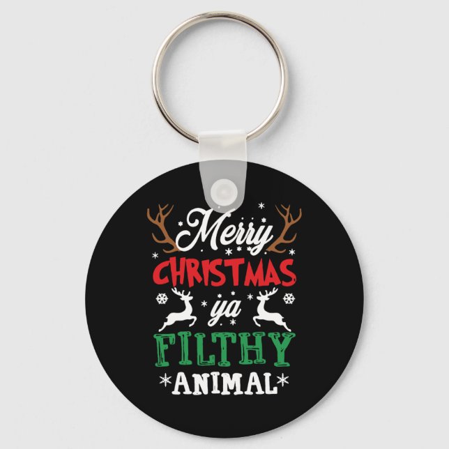 God jul Animal Filthy Ya Julafton Pajama Nyckelring (Framsida)