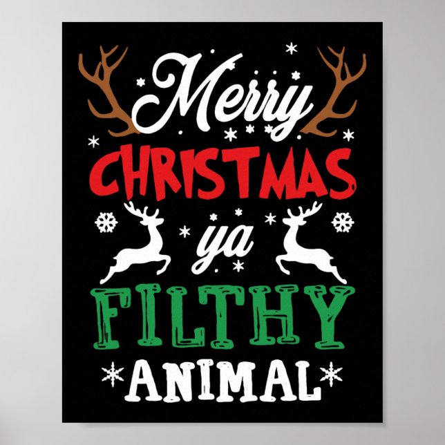 God jul Animal Filthy Ya Julafton Pajama Poster (Framsidan)