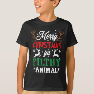 God jul Animal Filthy Ya Julafton Pajama T Shirt