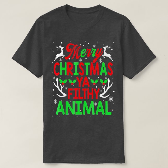 God jul Animal Filthy Ya Manar Women Kids T Shirt (Design framsida)
