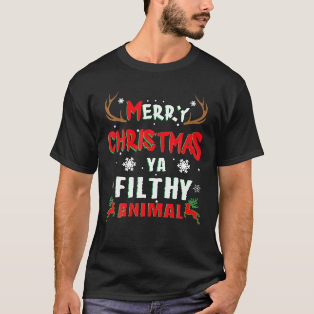 god jul Animal Filthy Ya T Shirt (Framsida)