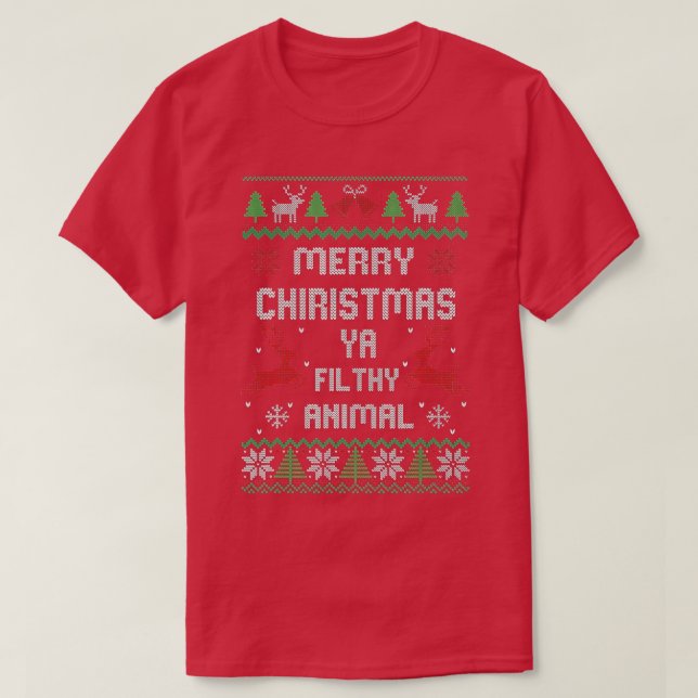 God jul Animal Filthy Ya T Shirt (Design framsida)