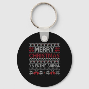 God jul Animal Filthy Ya Ugly Stil Julafton Nyckelring