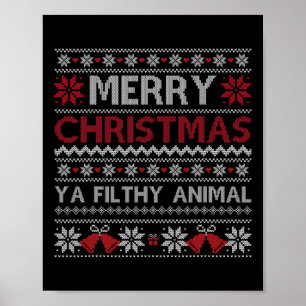 God jul Animal Filthy Ya Ugly Stil Julafton Poster