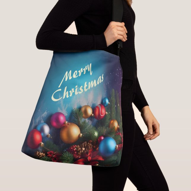 God jul Anpassningsbar Anpassa text Axelväska (Närbild)