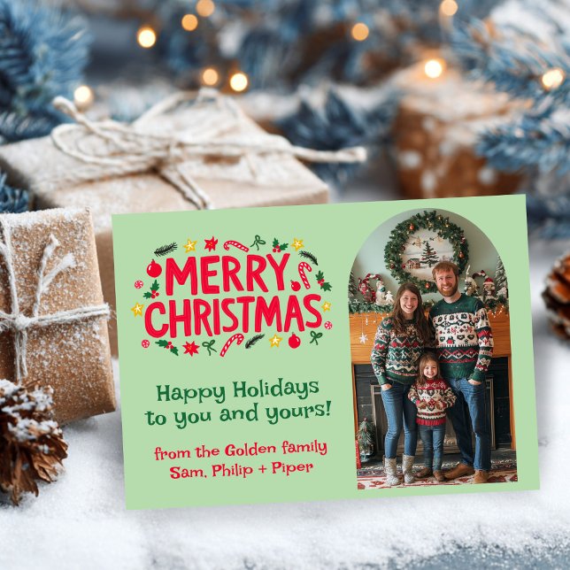 GOD JUL ANPASSNINGSBAR Arch PHOTO Julafton Helgdag Julkort (MERRY CHRISTMAS CUSTOM Arch PHOTO Xmas Holiday
)