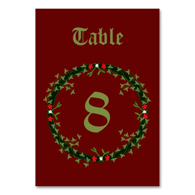 God jul, Anpassningsbar Bordsnummer (Framsidan)