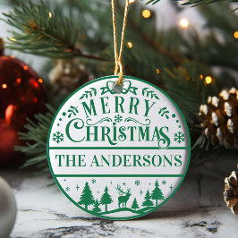 God jul Anpassningsbar Family Keepsak Julgransprydnad Keramik