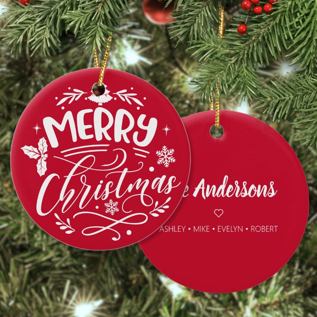 God jul Anpassningsbar Family Namn Helgdag Julgransprydnad Keramik (Skapare uppladdad)