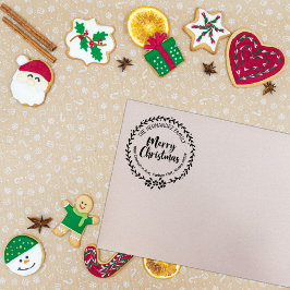 God jul, Anpassningsbar Family Returadress Stämpel