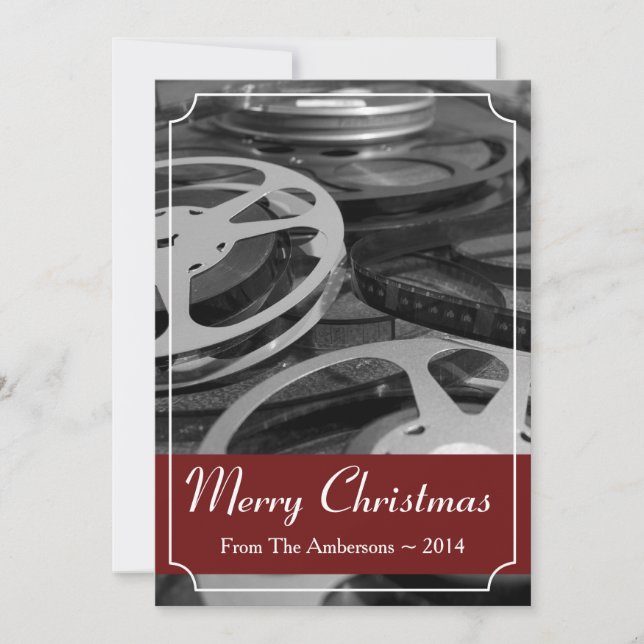 God jul Anpassningsbar Film rullar Inbjudan (Framsida)