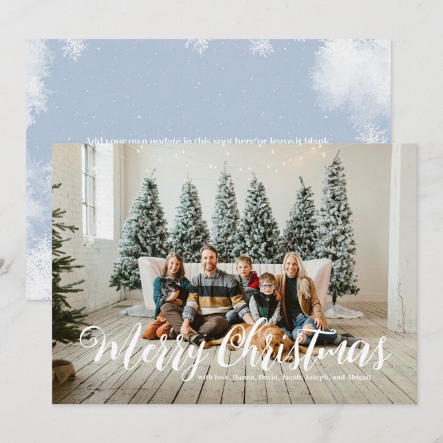 God Jul | Anpassningsbar fotomalltext Julkort (Fram/baksida)
