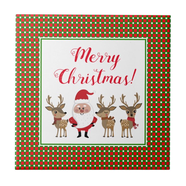 God jul Anpassningsbar Jultomten renare Kakelplatta (Framsidan)