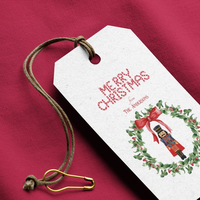 God jul Anpassningsbar Message Nutcracker WAN Presentetikett (Skapare uppladdad)